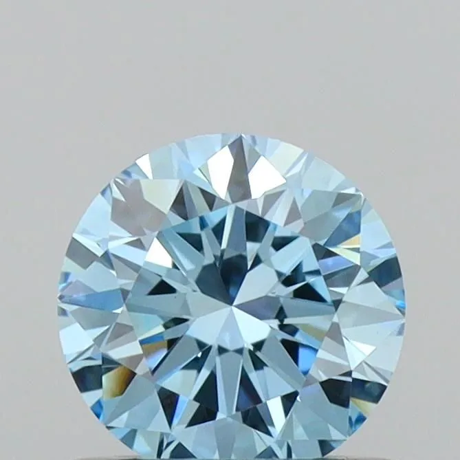 0.60ct ROUND Fancy Vivid Blue VVS2 Coloured Lab diamond