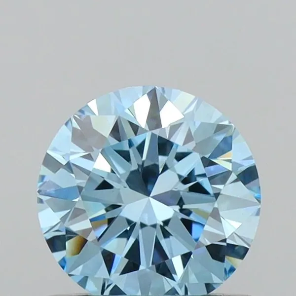 0.6ct ROUND Fancy Vivid Blue VVS2 Coloured Lab diamond