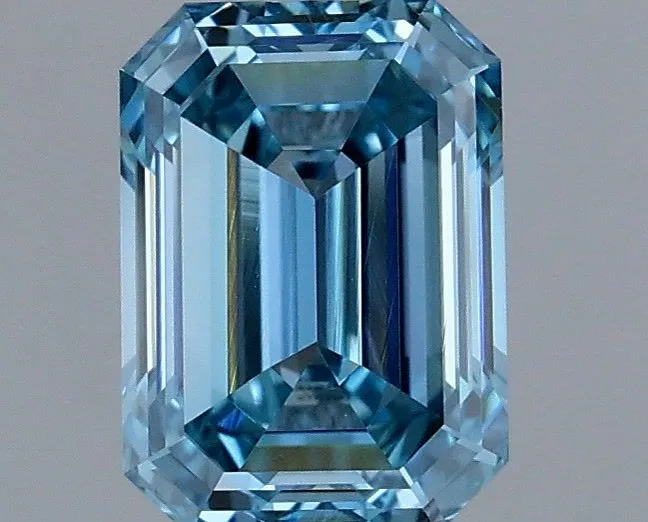 1.14ct EMERALD Fancy Vivid Blue VVS2 Coloured Lab diamond