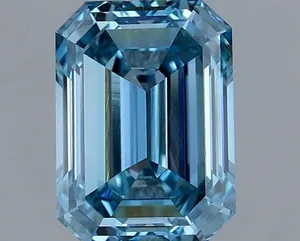 1.14ct EMERALD Fancy Vivid Blue VVS2 Coloured Lab diamond