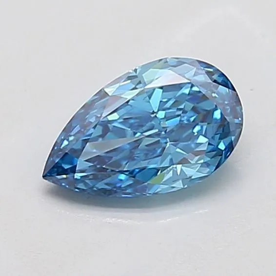 0.87ct PEAR Fancy Vivid Blue VS1 Coloured Lab diamond