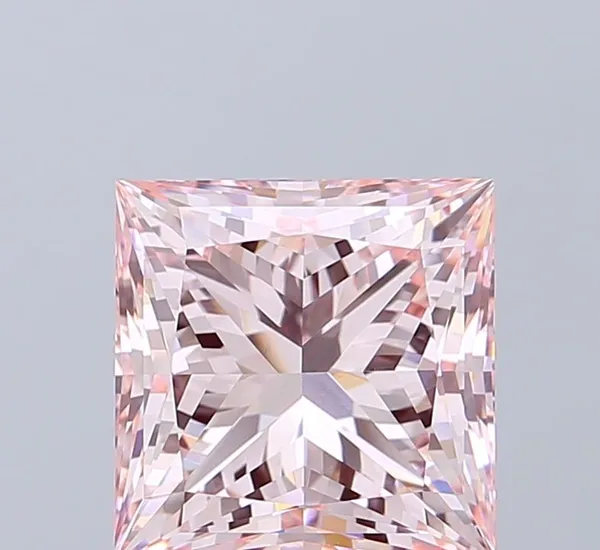 3.99ct PRINCESS Fancy Pink VS1 Coloured Lab diamond