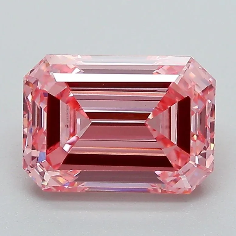 1.29ct EMERALD Fancy Intense Brownish Pink VS1 Coloured Lab diamond