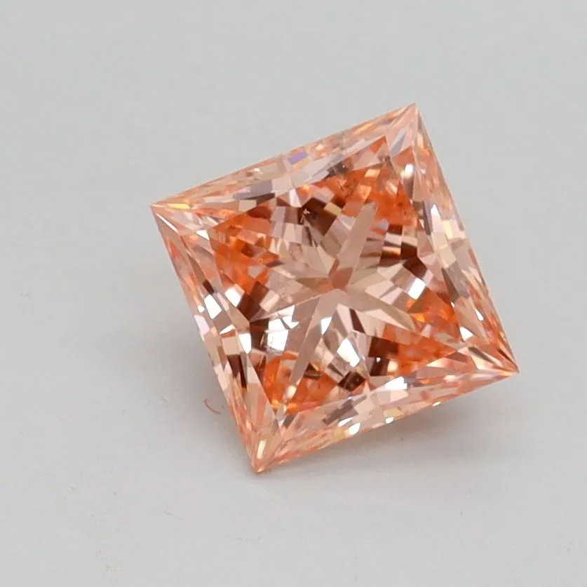 0.92ct PRINCESS Fancy Intense Pink SI2 Coloured Lab diamond