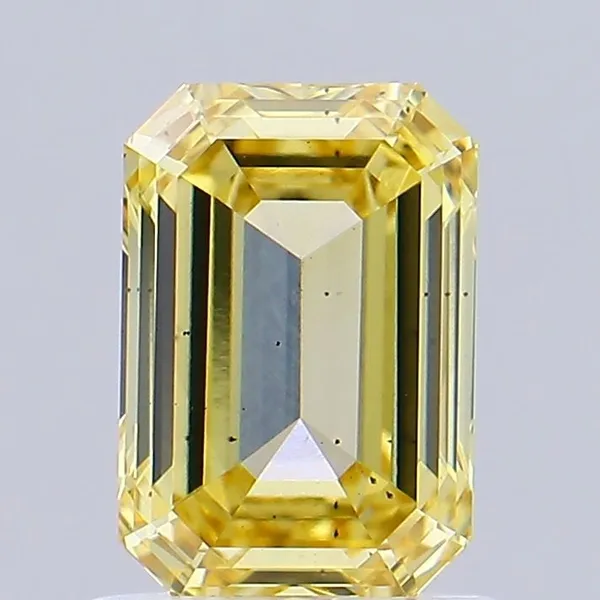 1.09ct EMERALD Fancy Yellow SI1 Coloured Lab diamond