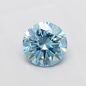 1.09ct ROUND Fancy Vivid Blue VS2 Coloured Lab diamond