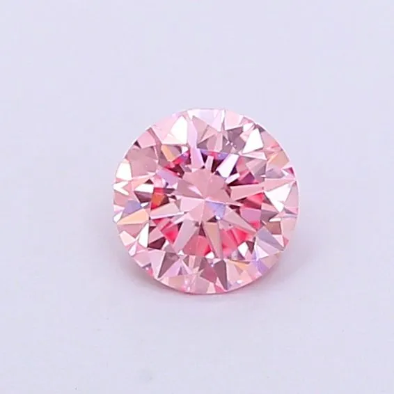 0.34ct ROUND Fancy Vivid Pink VVS2 Coloured Lab diamond