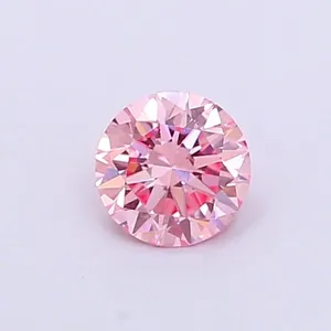 0.34ct ROUND Fancy Vivid Pink VVS2 Coloured Lab diamond