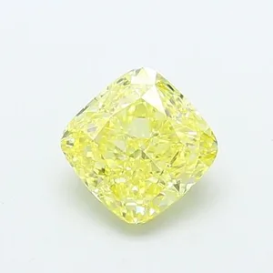 1.01ct CUSHION Fancy Intense Yellow SI1 Coloured Lab diamond