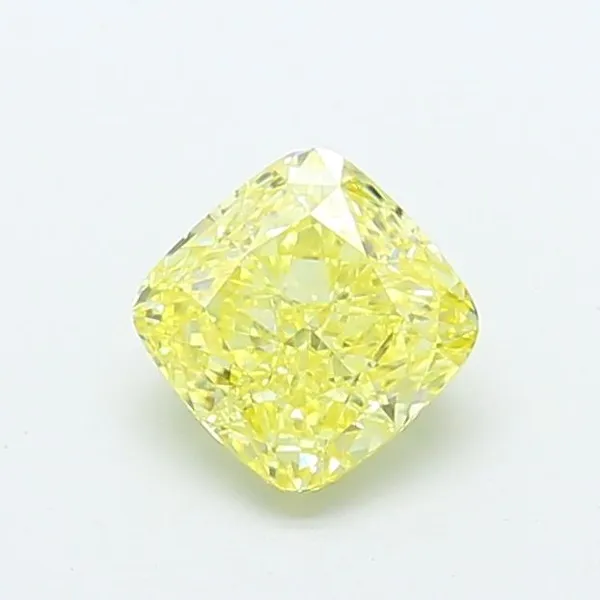 1.01ct CUSHION Fancy Intense Yellow SI1 Coloured Lab diamond