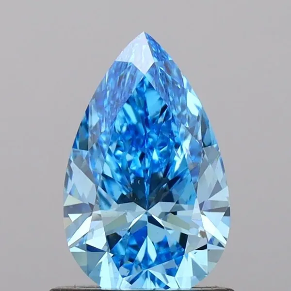 0.99ct PEAR Fancy Vivid Blue VS2 Coloured Lab diamond