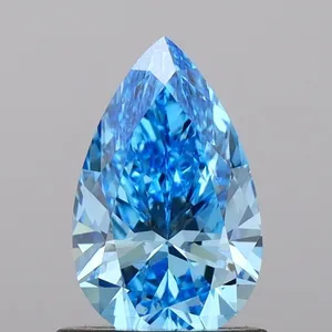 0.99ct PEAR Fancy Vivid Blue VS2 Coloured Lab diamond