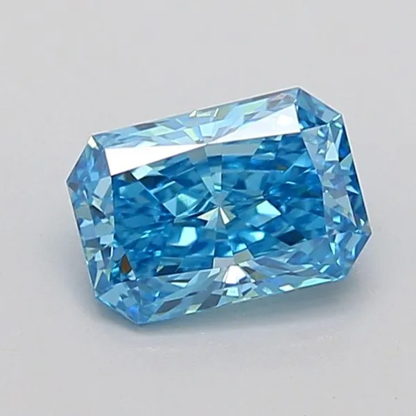 0.92ct RADIANT Fancy Vivid Blue VS1 Coloured Lab diamond