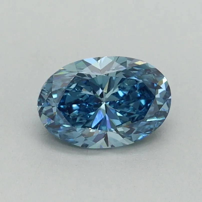 0.76ct OVAL Fancy Vivid Blue VS1 Coloured Lab diamond