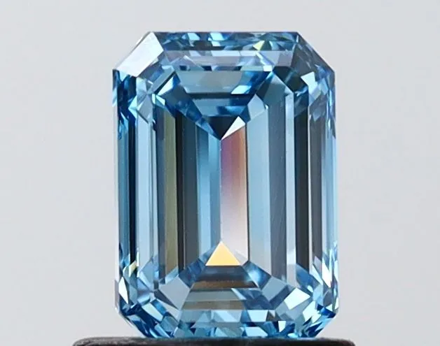 1.02ct EMERALD Fancy Vivid Blue VVS2 Coloured Lab diamond