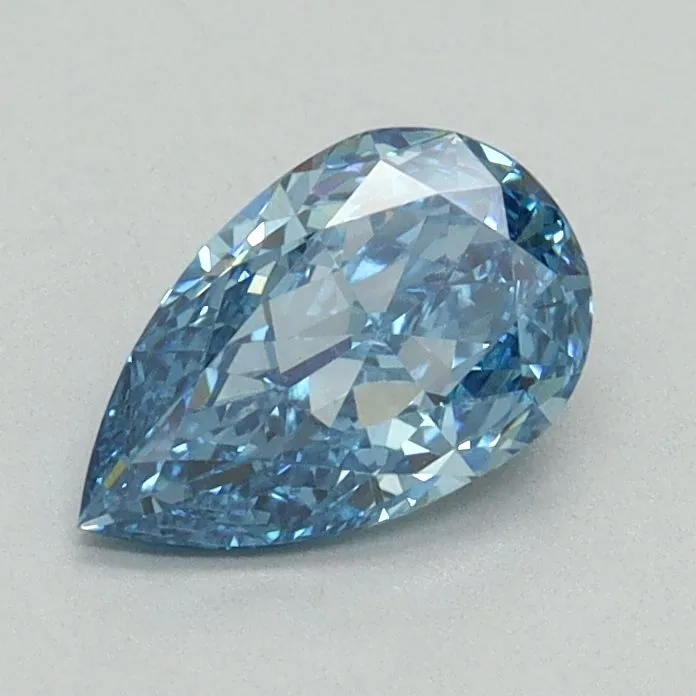 0.76ct PEAR Fancy Vivid Blue VS1 Coloured Lab diamond