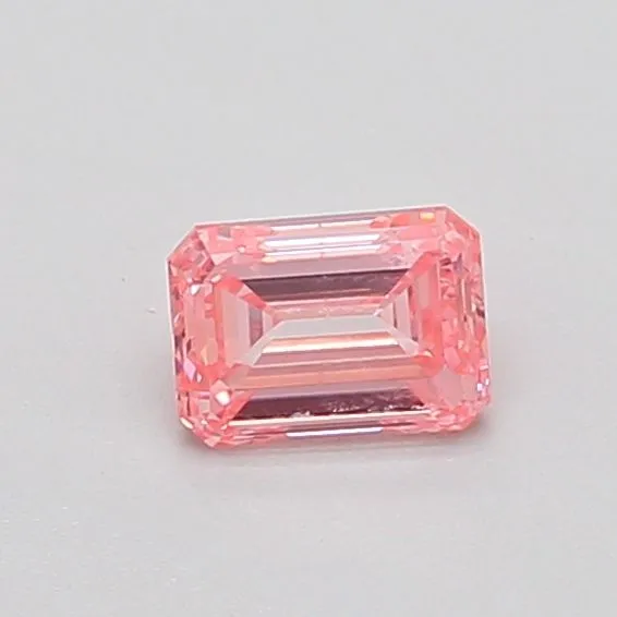 0.4ct EMERALD Fancy Vivid Pink VS1 Coloured Lab diamond