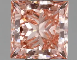1.66ct PRINCESS Fancy Vivid Pink VS1 Coloured Lab diamond