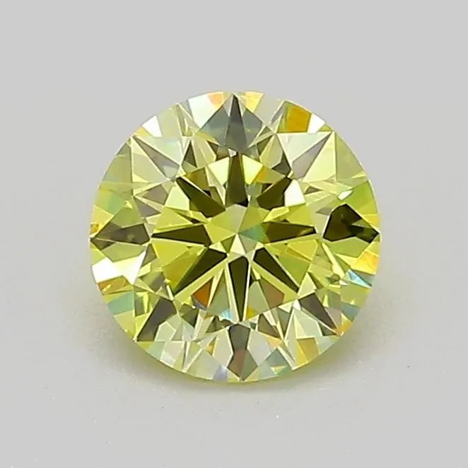 0.72ct ROUND Fancy Light Yellow VVS2 Coloured Lab diamond