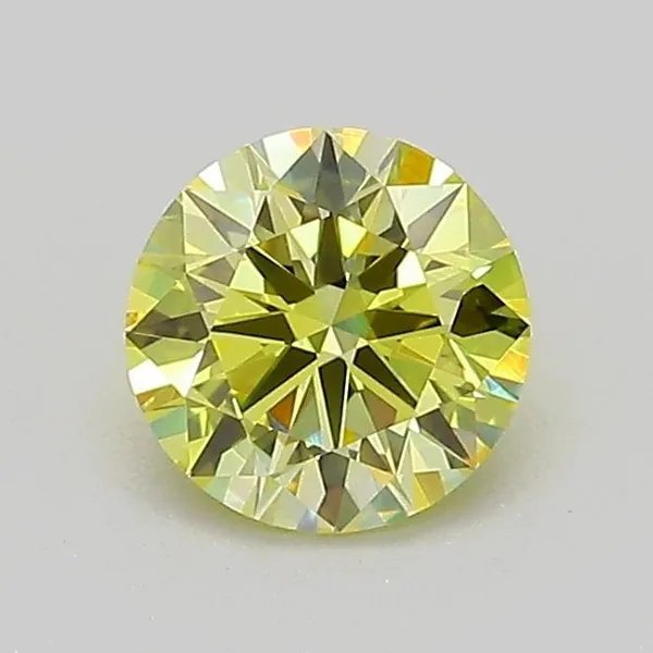 0.72ct ROUND Fancy Light Yellow VVS2 Coloured Lab diamond