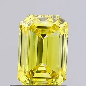 0.68ct EMERALD Fancy Vivid Yellow VS2 Coloured Lab diamond
