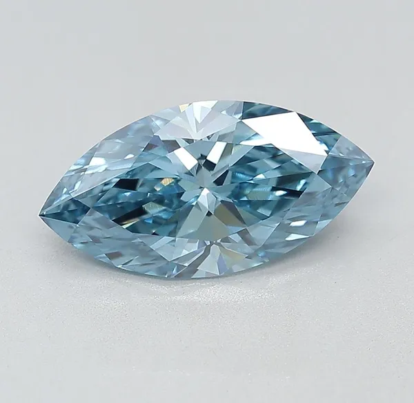 2.17ct MARQUISE Fancy Vivid Blue VVS2 Coloured Lab diamond