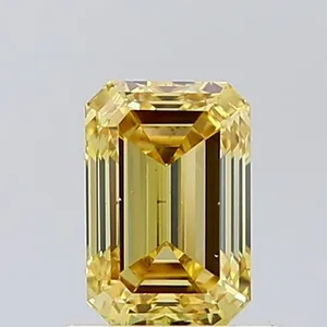 0.98ct EMERALD Fancy Yellow VS1 Coloured Lab diamond