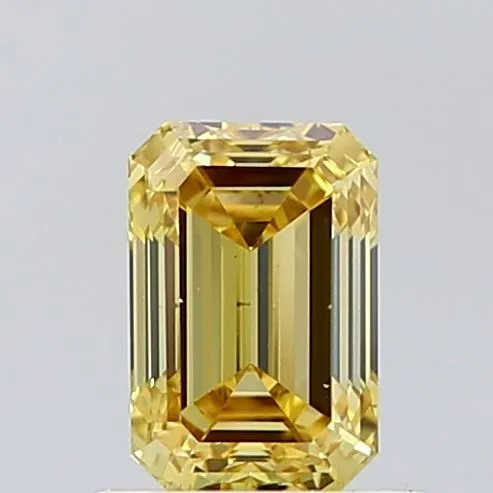 0.98ct EMERALD Fancy Yellow VS1 Coloured Lab diamond