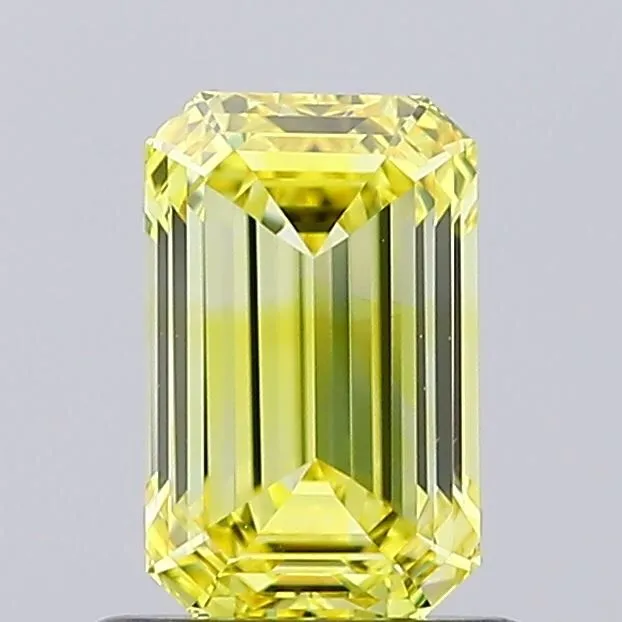 0.96ct EMERALD Fancy Vivid Yellow VS1 Coloured Lab diamond