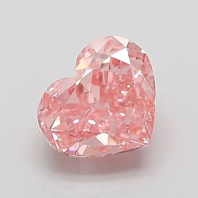 1.07ct HEART Fancy Vivid Pink VVS2 Coloured Lab diamond