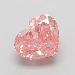 1.07ct HEART Fancy Vivid Pink VVS2 Coloured Lab diamond