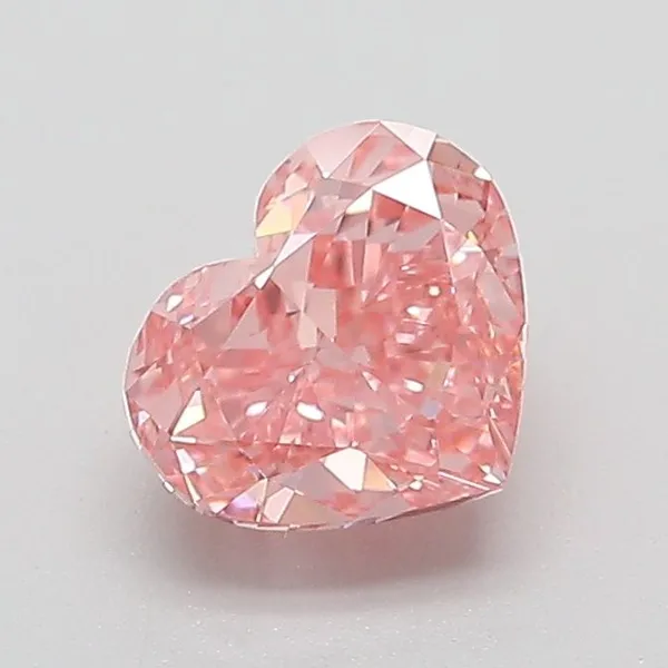 1.07ct HEART Fancy Vivid Pink VVS2 Coloured Lab diamond