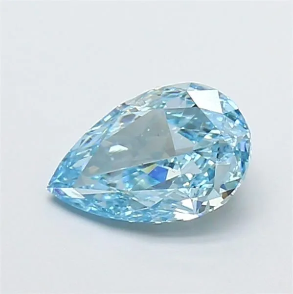 0.97ct PEAR Fancy Vivid Blue VVS2 Coloured Lab diamond