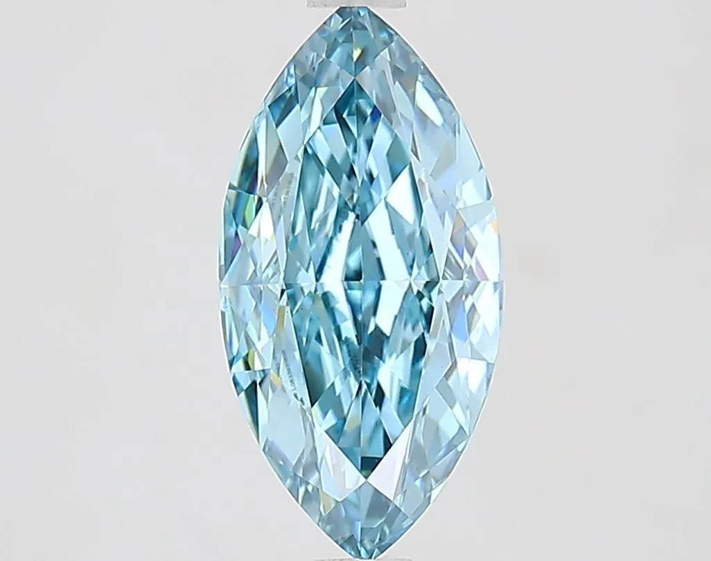 2.09ct MARQUISE Fancy Vivid Greenish Blue VVS2 Coloured Lab diamond