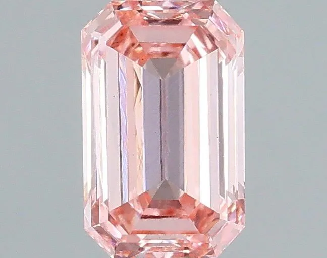 0.59ct EMERALD Fancy Intense Pink VS1 Coloured Lab diamond