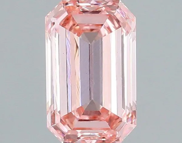0.59ct EMERALD Fancy Intense Pink VS1 Coloured Lab diamond
