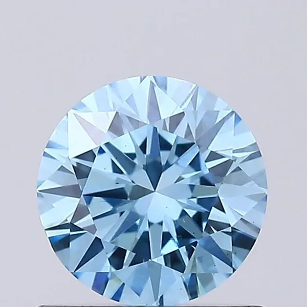 0.62ct ROUND Fancy Vivid Blue VS1 Coloured Lab diamond