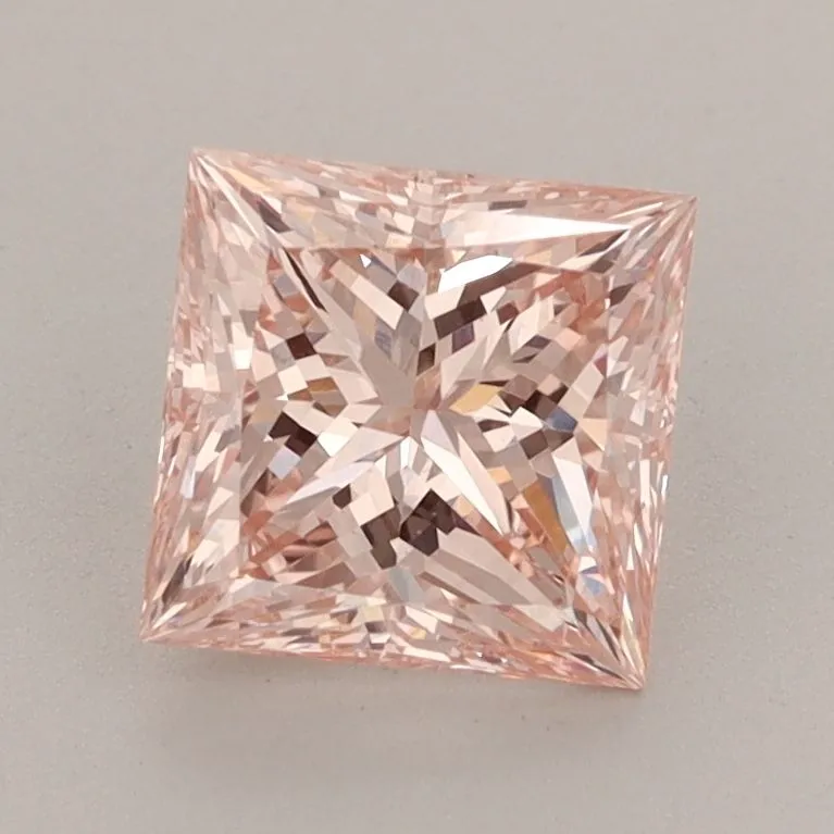1.54ct PRINCESS Fancy Intense Pink VVS2 Coloured Lab diamond