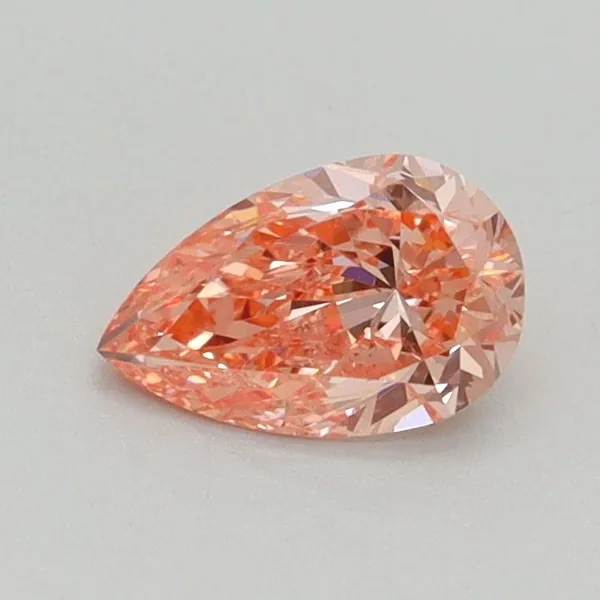 0.53ct PEAR Fancy Vivid Pink SI1 Coloured Lab diamond