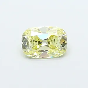 0.67ct CUSHION Fancy Light Yellow VS1 Coloured Lab diamond