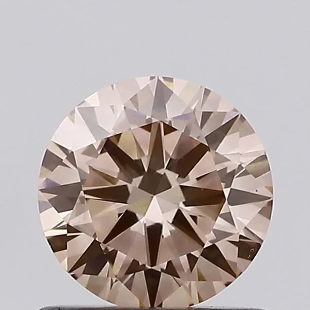 0.74ct ROUND Fancy Intense Brownish Pink VS1 Coloured Lab diamond
