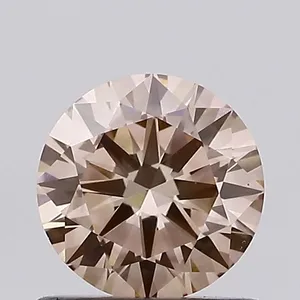 0.74ct ROUND Fancy Intense Brownish Pink VS1 Coloured Lab diamond