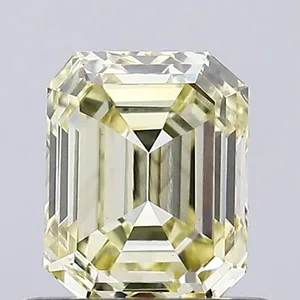 0.69ct EMERALD Fancy Light Yellow VS1 Coloured Lab diamond