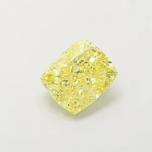 1.04ct CUSHION Fancy Intense Yellow VS1 Coloured Lab diamond
