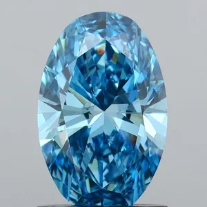 1.2ct OVAL Fancy Vivid Blue VVS2 Coloured Lab diamond