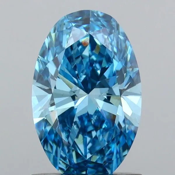 1.2ct OVAL Fancy Vivid Blue VVS2 Coloured Lab diamond