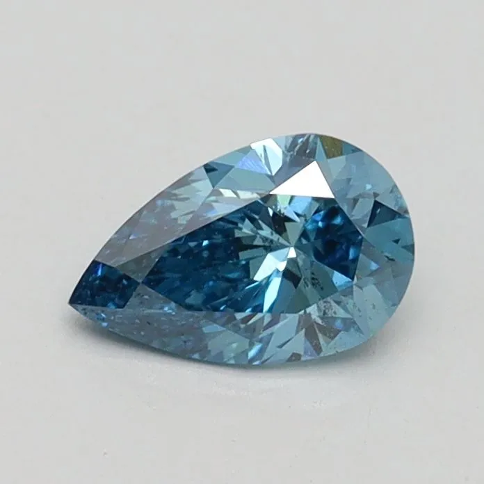 0.50ct PEAR Fancy Vivid Blue SI1 Coloured Lab diamond