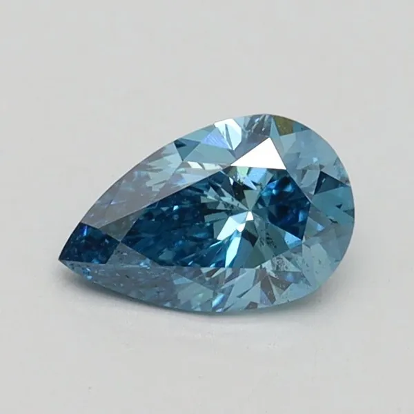 0.5ct PEAR Fancy Vivid Blue SI1 Coloured Lab diamond