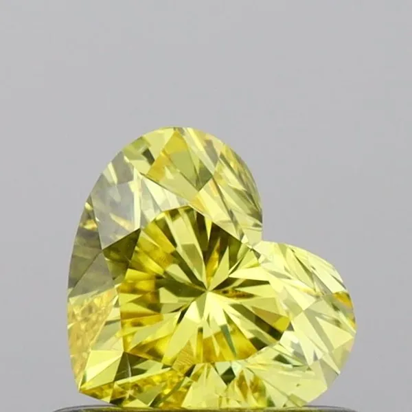 0.47ct HEART Fancy Vivid Yellow SI1 Coloured Lab diamond