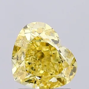 1.51ct HEART Fancy Intense Yellow VVS2 Coloured Lab diamond